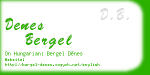 denes bergel business card